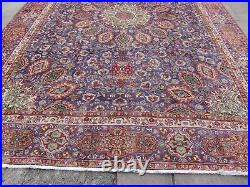 Shabby Chic Worn Vintage Hand Made Traditional Blue Wool Large Carpet 386x290cm