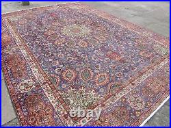 Shabby Chic Worn Vintage Hand Made Traditional Blue Wool Large Carpet 386x290cm