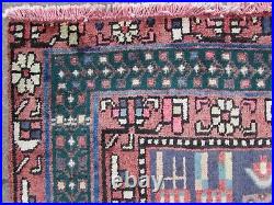 Shabby Chic Worn Vintage Hand Made Traditional Pink Wool Large Rug 215x155m