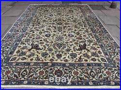 Shabby Chic Worn Vintage Hand Made Traditional White Wool Large Carpet 350x250m