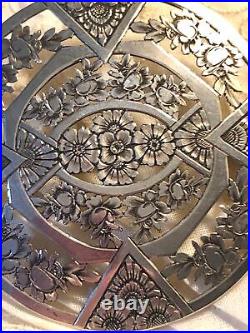 Sterling Silver Rose Brooch Large Antique Handmade Brooch Art Nouveau Vtg OOAK