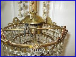 True Vintage Chandelier Bronze Victorian Crystal Wedding Cake 2 LIGHT