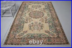 Turkish Rug, Large Carpet, Vintage Rug, Oushak Carpet, 64x106 inches Carpet, 832