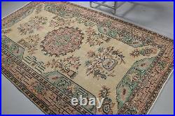 Turkish Rug, Large Carpet, Vintage Rug, Oushak Carpet, 64x106 inches Carpet, 832