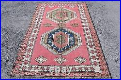 Turkish Rug, Large Rug, Vintage Rug, Home Decor Rug, 62x95 Inches Pink Carpet, 1