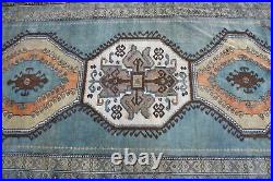 Turkish Rug, Vintage Rug, Large Carpet, Oushak Rug, 57x111 inches Green Rug, 400