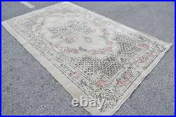 Turkish Rug, Vintage Rug, Large Carpet, Oushak Rug, 71x113 inches Beige Carpet