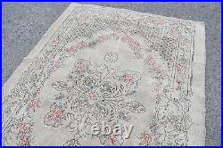 Turkish Rug, Vintage Rug, Large Carpet, Oushak Rug, 71x113 inches Beige Carpet