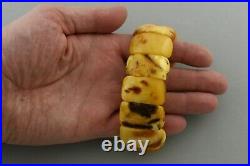 VINTAGE Antique Genuine BALTIC AMBER Egg Yolk Large Bracelet Band 51.7g 220120-1