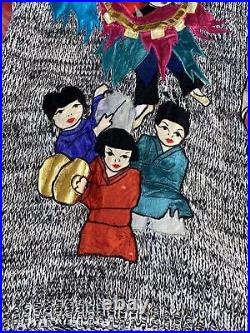 VTG 1986 Bonnie Boerer Sz L Multicolored Sweater Japanese Peasant/dragon. Y2K
