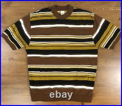 VTG 50s 60s Mod Mens S/S Striped Knit Sweater Shirt Towncraft Penneys Acrylic