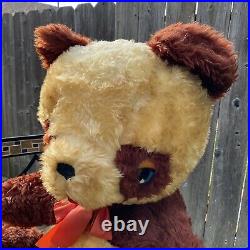 VTG 50s Smile Novelty Teddy Bear Plush HUGE 28x27x15 Stuffed Animal USA Brooklyn