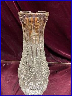 VTG. Antique Outstanding Large American Brilliant Glass Period Pitcher