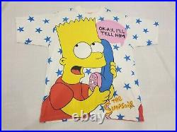 VTG BART SIMPSON Japanese BOOTLEG sz L All over print shirt The Simpsons Vintage