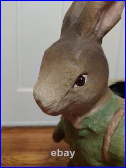 VTG BETHANY LOWE 22 Large Easter Bunny Rabbit Figure Paper Mache Antique Style