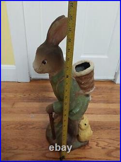 VTG BETHANY LOWE 22 Large Easter Bunny Rabbit Figure Paper Mache Antique Style