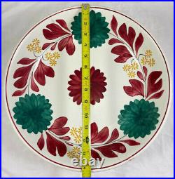VTG Large 14.5D Stick Spatterware Centerpiece Bowl Staffordshire England Floral