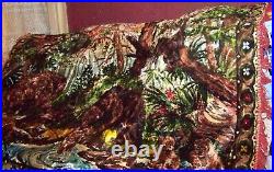 VTG Large Tapestry Bears Cubs Woods Wall Hang Rug Aprox 64''x45'' Belgium RETRO