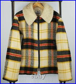 VTG WOOLRICH Size Large Mens 100% Wool Buffalo Plaid Sherpa Made in USA Jacket