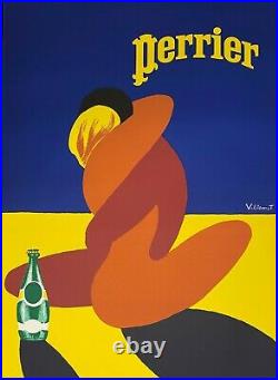 Villemot Perrier Large Vintage Advertising Lithograph 32 x 44