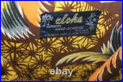 Vintage 1960's Silky Rayon Hawaiian Print Aloha Hand Screened Shirt Size Large