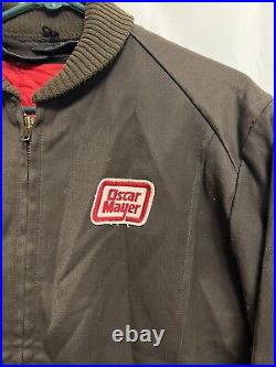 Vintage 1970s Oscar Mayer Employee Jacket Brown Lined 70s Mens Size Medium/Large