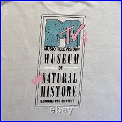 Vintage 1988 MTV Museum of Unnatural History Tour Map Tee MADE IN USA Size Large