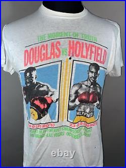 Vintage 1990 Douglas Vs Holyfield Boxing Single Stitch T-Shirt Sz Large