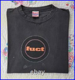 Vintage 1990s FUCT Circle Logo Skateboarding Streetwear T-shirt sz L
