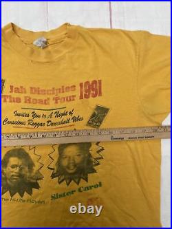 Vintage 1990s Reggae Jah Disciples Tour Sister Carol Brigadier Jerry T-Shirt L