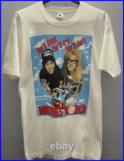 Vintage 1992 Waynes World Movie Promo T-shirt Size Large Single Stitch