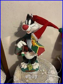 Vintage 1996 Matrix Looney Tunes Sylvester & Tweety Christmas Animatronic 24