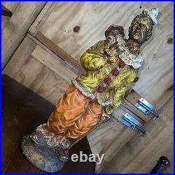 Vintage 24 Universal Statuary Plaster Clown Figurine Statue w Sad Face #349