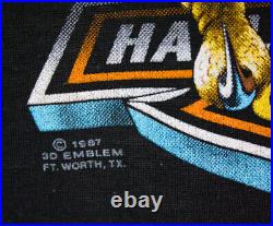 Vintage 3D Emblem T Shirt Harley Davidson 1987 Eagle Talon Design Size L RARE