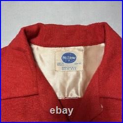 Vintage 50s Sears Roebuck Pilgrim Wool Blend Striped Button Up Shirt Large
