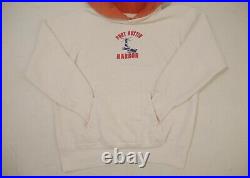 Vintage 50s Two Tone Hoodie Sweatshirt Clark Coats Hood Zipper Port Austin Large