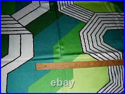 Vintage 60s 70s large long pair geometric optical abstract curtains