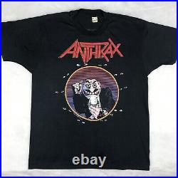 Vintage 80s ANTHRAX DONT YOU FCKING LOOK AT ME CONCERT T-Shirt L metal rock