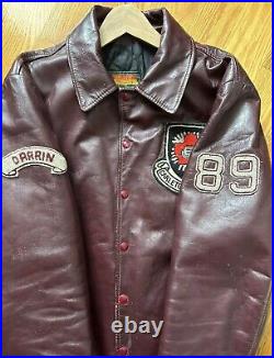 Vintage 89' Maroon Carleton University Emblem Collard Leather