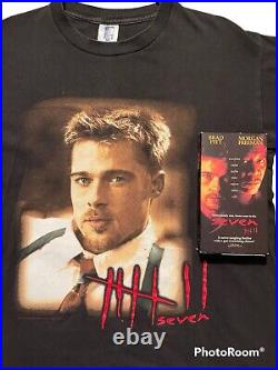 Vintage 90s 1995 Seven 7 Se7en Movie Promo Shirt Gem Size Large L Brad Pitt Rare