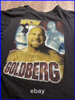 Vintage 90s Goldberg Wrestling Parking Lot Rap Tee L 22x28.5 WWF WWE