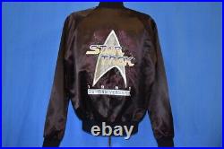 Vintage 90s STAR TREK 25TH ANNIVERSARY 1991 BLACK SATIN MOVIE JACKET LARGE L