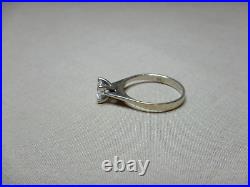 Vintage 9ct White Gold Dress Ring Set With A Large Cubic Zirconia 2329