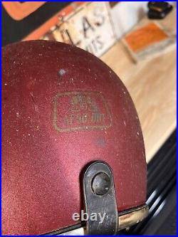 Vintage Antique Arthur Fulmer AF50 Full Face Red Gold Motorcycle Helmet L Large