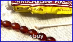Vintage Antique Cherry Bakelite Amber Necklace Graduated Strand 27 Tested LARGE
