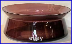 Vintage / Antique Large Hand blown Amethyst Glass Center piece Bowl