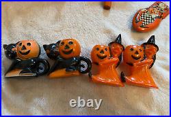 Vintage Antique Large Lot Of Haley loween Items Tin Noisemakers Rosbro Plastic +