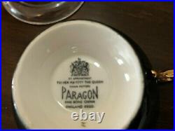 Vintage Antique Paragon Red Gold Large Cabbage Rose Tea Cup & Saucer MINT