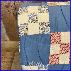 Vintage Antique Quilt Large 86x70Hand Stitched USA Made Amazing Blanket