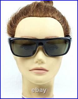 Vintage Art Deco Sunglasses Black Made Thick Frame Acetate France Large Unused